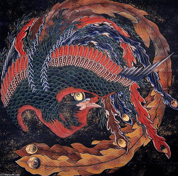 WikiOO.org - Encyclopedia of Fine Arts - Schilderen, Artwork Katsushika Hokusai - Phoenix