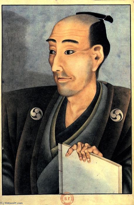 WikiOO.org – 美術百科全書 - 繪畫，作品 Katsushika Hokusai - 肖像 of 一个 man of noble 与诞生 一本书