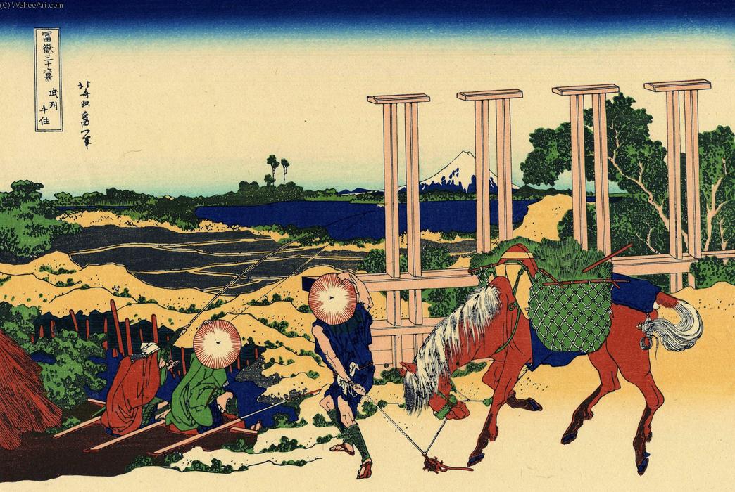 WikiOO.org - Енциклопедия за изящни изкуства - Живопис, Произведения на изкуството Katsushika Hokusai - Senju in the Musachi provimce