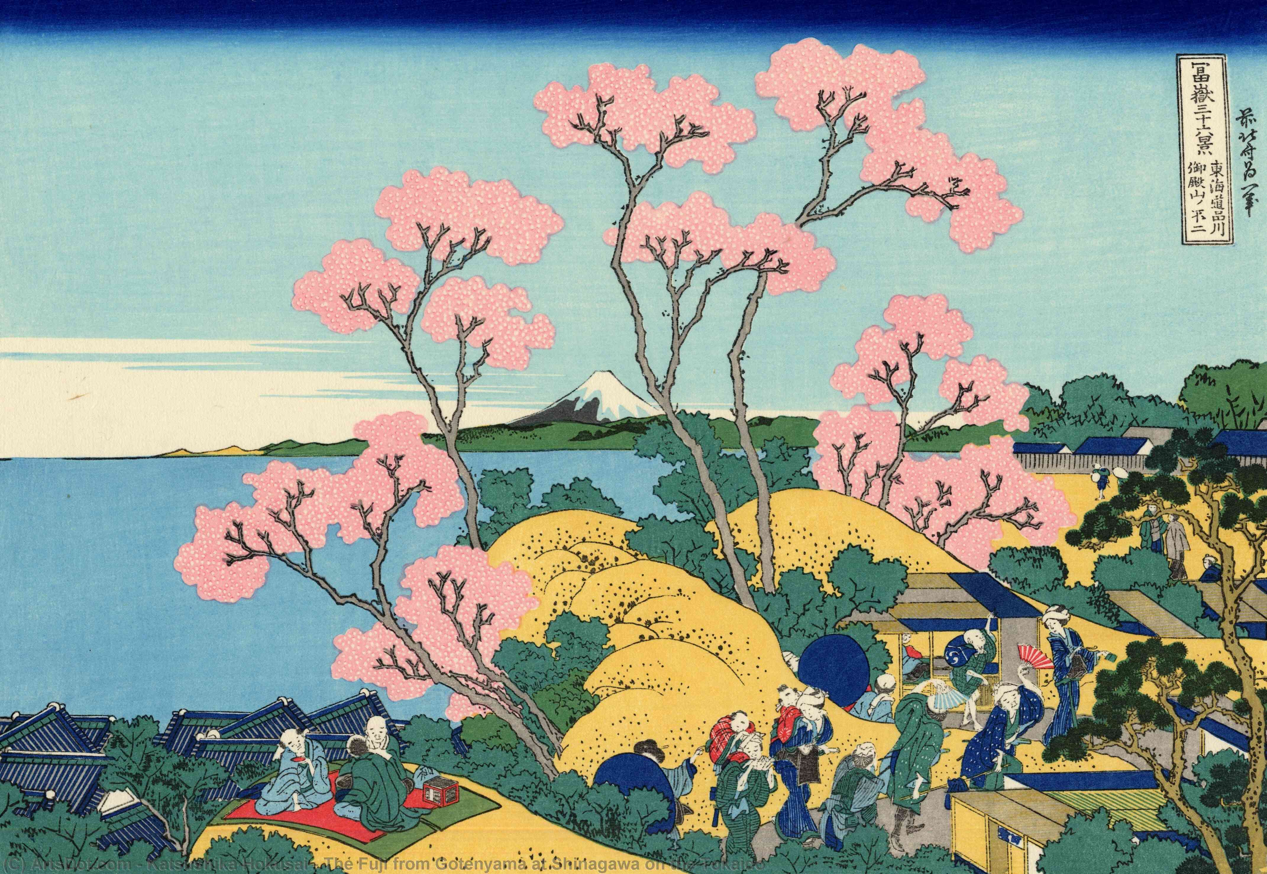 WikiOO.org - Εγκυκλοπαίδεια Καλών Τεχνών - Ζωγραφική, έργα τέχνης Katsushika Hokusai - The Fuji from Gotenyama at Shinagawa on the Tokaido