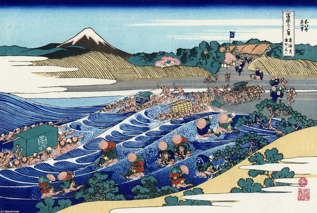 Wikioo.org - สารานุกรมวิจิตรศิลป์ - จิตรกรรม Katsushika Hokusai - The Fuji from Kanaya on the Tokaido