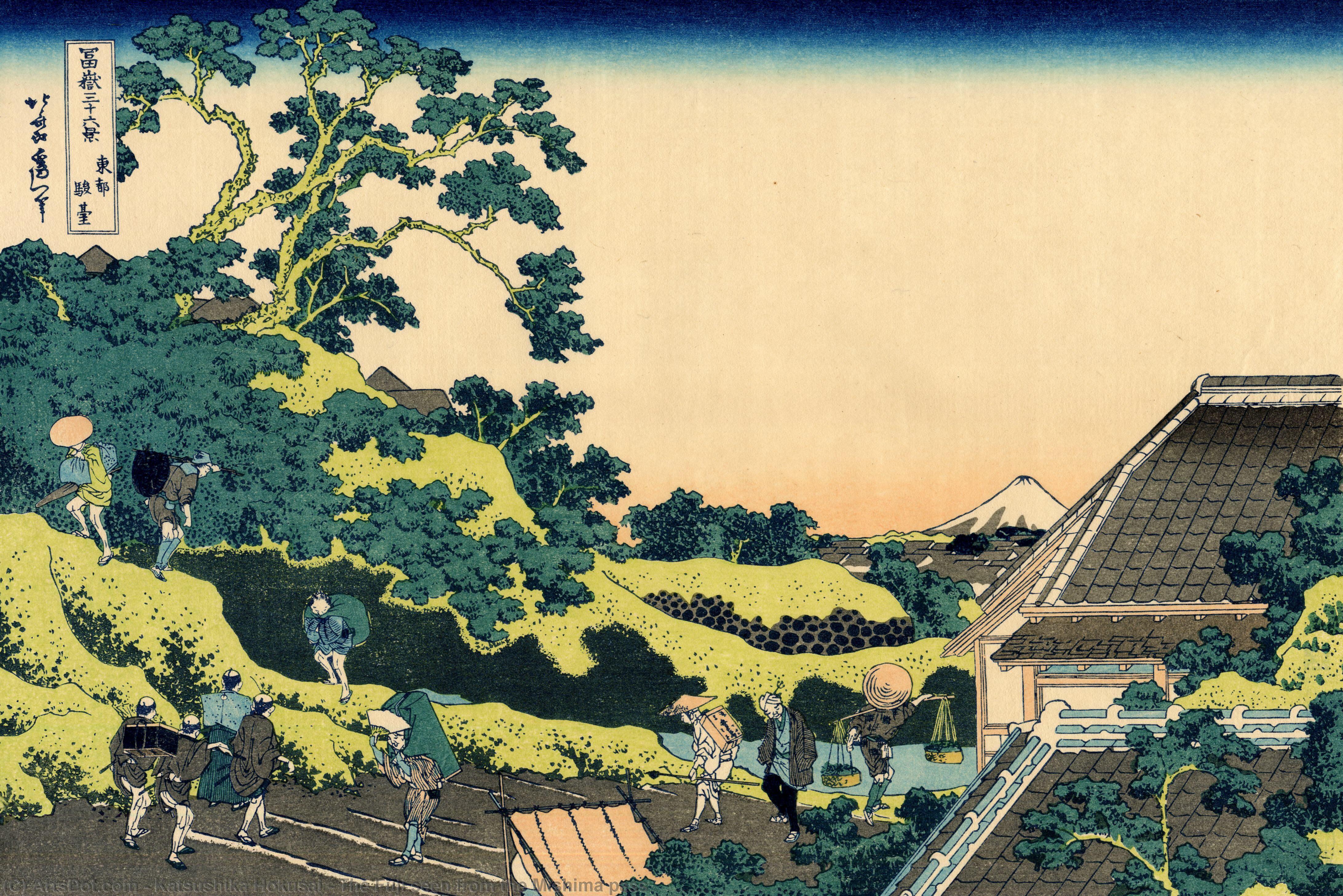 Wikioo.org - Bách khoa toàn thư về mỹ thuật - Vẽ tranh, Tác phẩm nghệ thuật Katsushika Hokusai - The Fuji seen from the Mishima pass