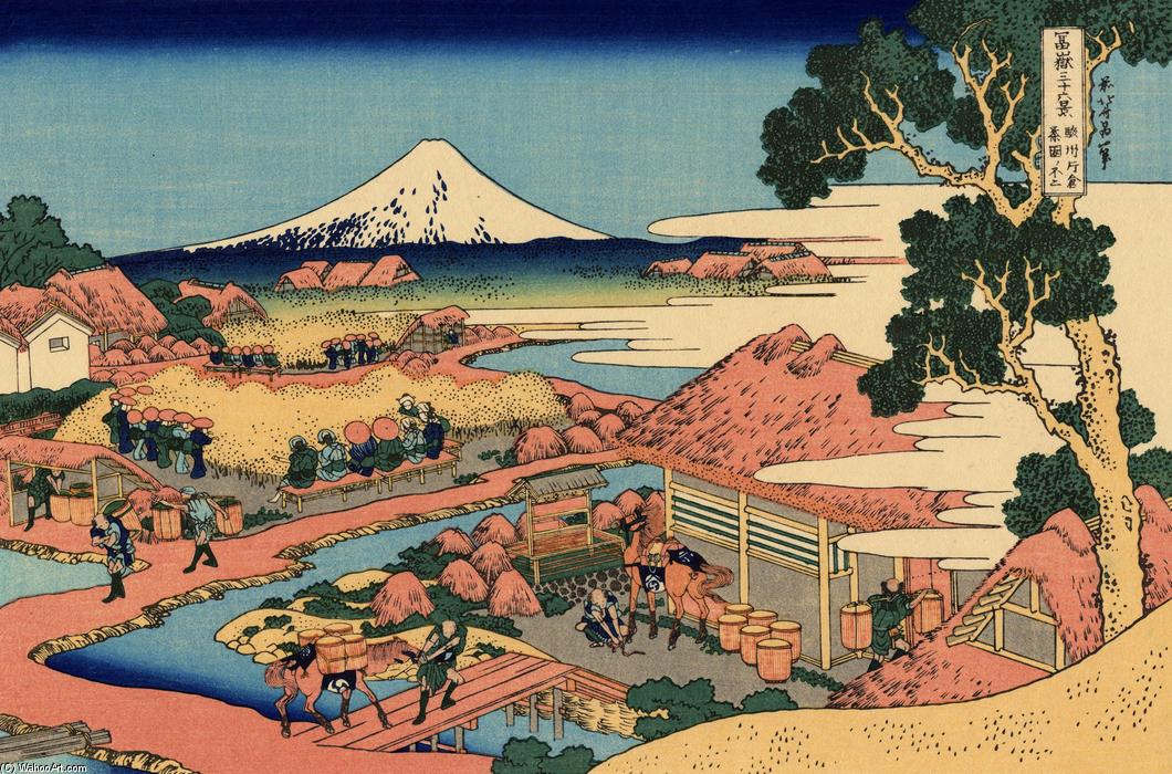 Wikioo.org - สารานุกรมวิจิตรศิลป์ - จิตรกรรม Katsushika Hokusai - The Tea plantation of Katakura in the Suruga province