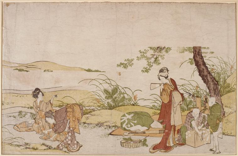 Wikioo.org - สารานุกรมวิจิตรศิลป์ - จิตรกรรม Katsushika Hokusai - The harvesting of mushrooms