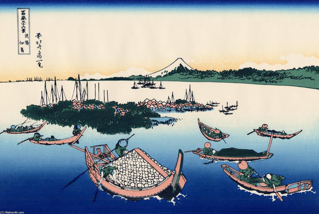WikiOO.org - 百科事典 - 絵画、アートワーク Katsushika Hokusai - 武蔵州の塚田島