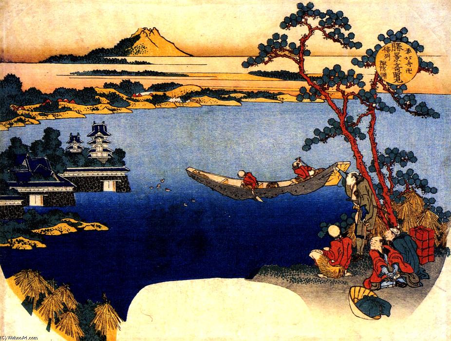 Wikioo.org - The Encyclopedia of Fine Arts - Painting, Artwork by Katsushika Hokusai - View of lake Suwa