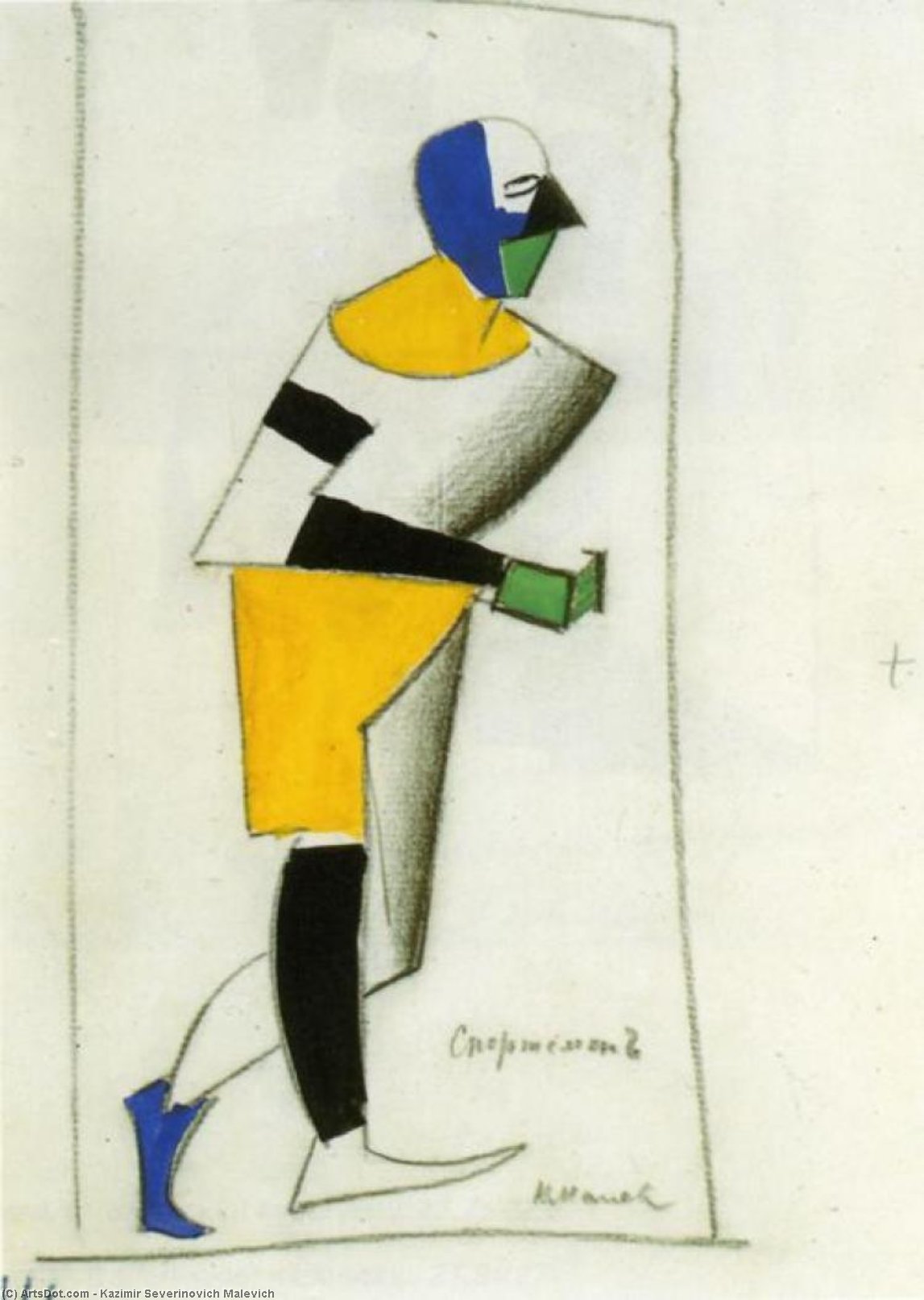 WikiOO.org - Encyclopedia of Fine Arts - Festés, Grafika Kazimir Severinovich Malevich - Sportsman