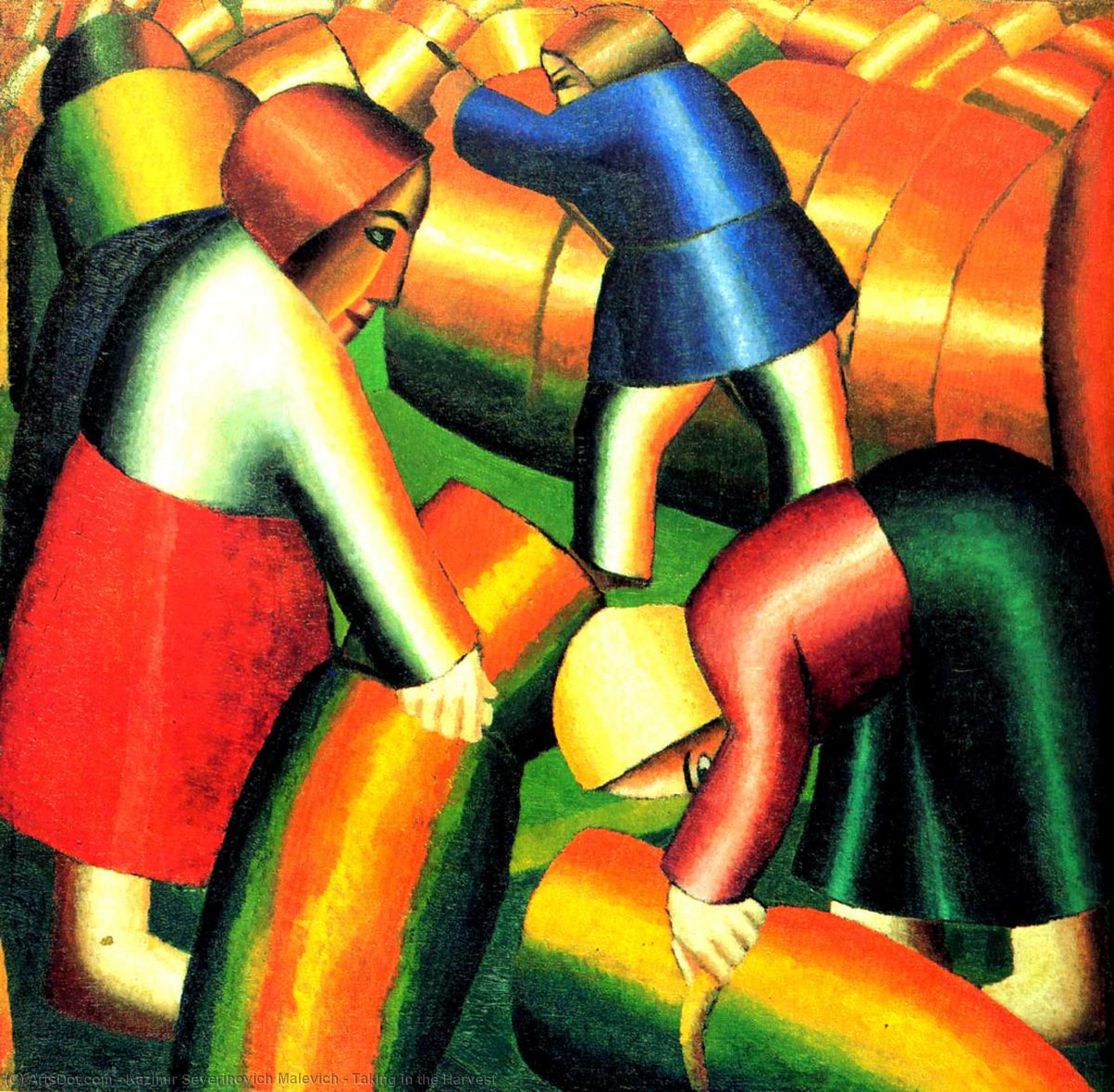 Wikioo.org - Bách khoa toàn thư về mỹ thuật - Vẽ tranh, Tác phẩm nghệ thuật Kazimir Severinovich Malevich - Taking in the Harvest