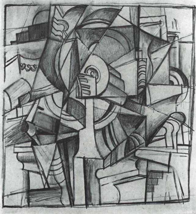 WikiOO.org - Енциклопедия за изящни изкуства - Живопис, Произведения на изкуството Kazimir Severinovich Malevich - Cubo-Futurist Composition