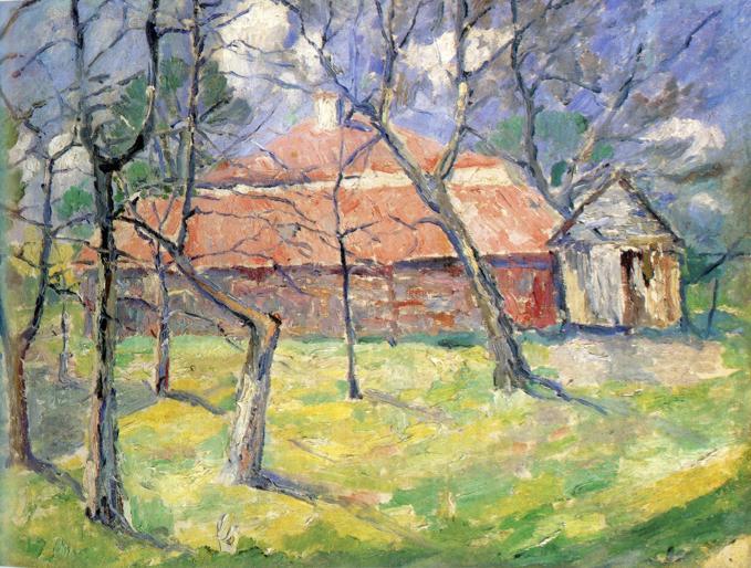 WikiOO.org - אנציקלופדיה לאמנויות יפות - ציור, יצירות אמנות Kazimir Severinovich Malevich - Landscape near Kiev