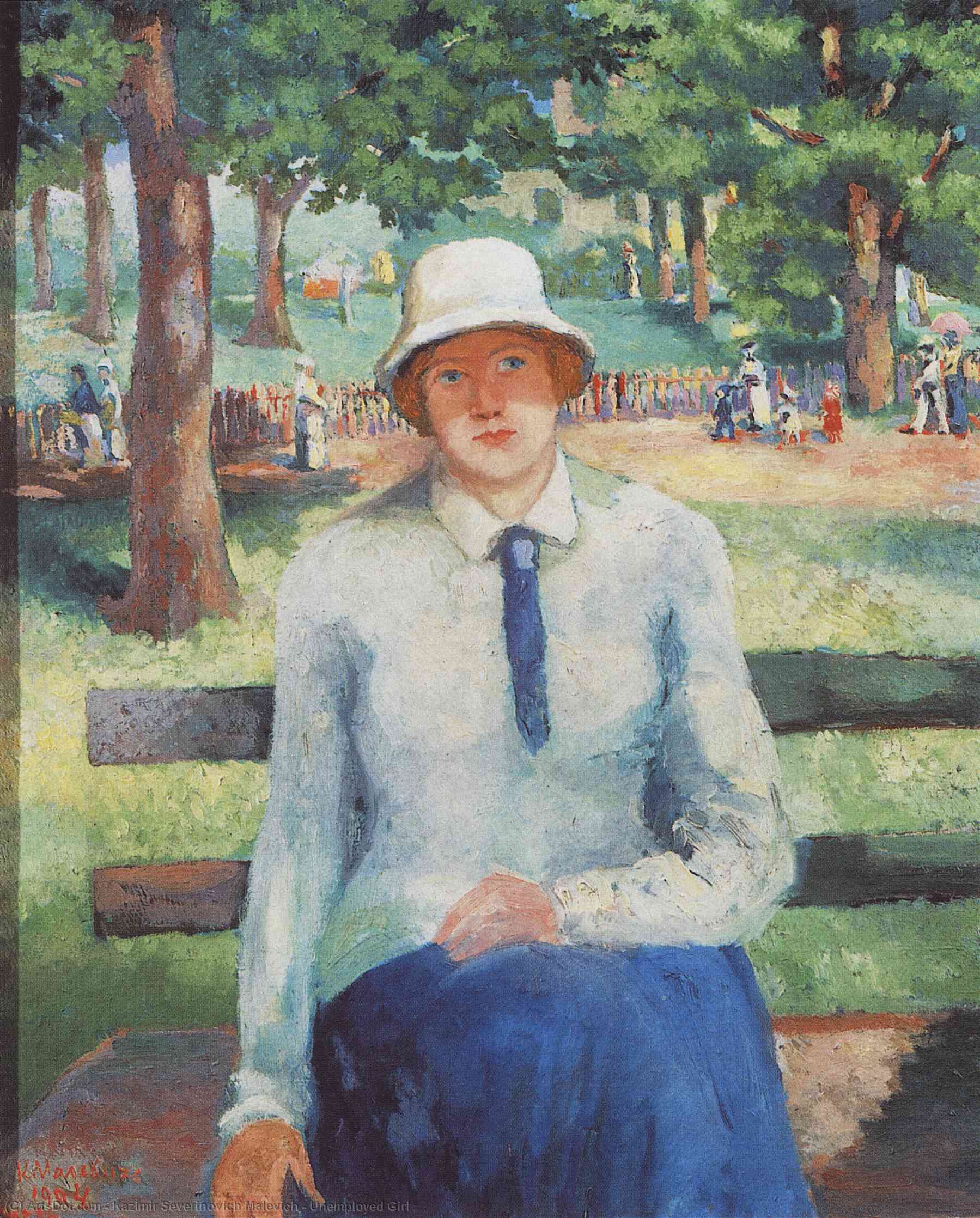 WikiOO.org - Encyclopedia of Fine Arts - Maalaus, taideteos Kazimir Severinovich Malevich - Unemployed Girl