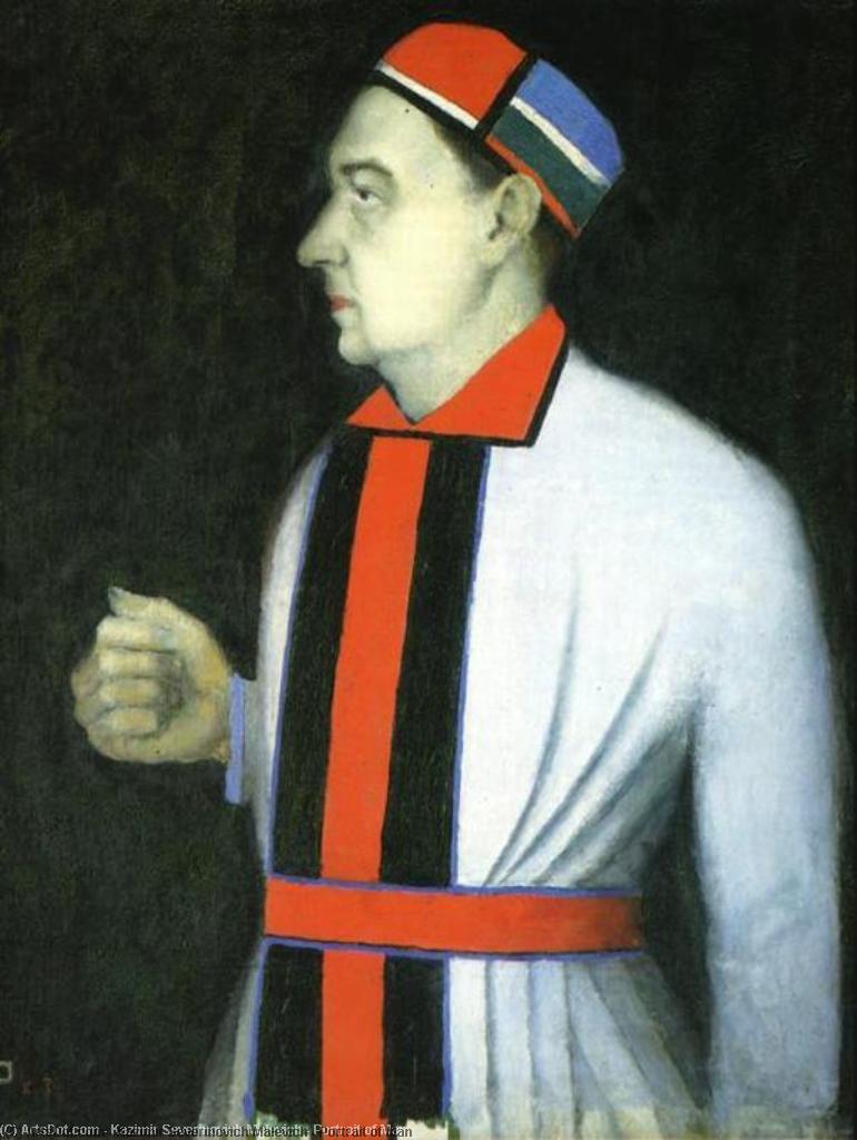 WikiOO.org - אנציקלופדיה לאמנויות יפות - ציור, יצירות אמנות Kazimir Severinovich Malevich - Portrait of Man