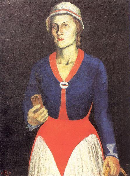 WikiOO.org - Енциклопедия за изящни изкуства - Живопис, Произведения на изкуството Kazimir Severinovich Malevich - Portrait of the Artist's Wife