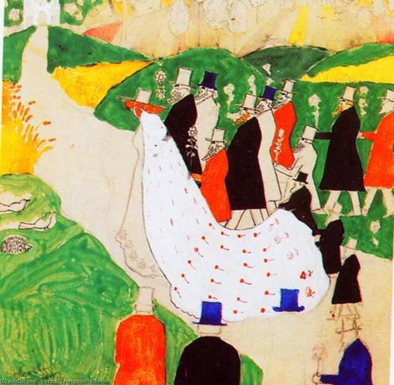 WikiOO.org - Enciclopédia das Belas Artes - Pintura, Arte por Kazimir Severinovich Malevich - The wedding