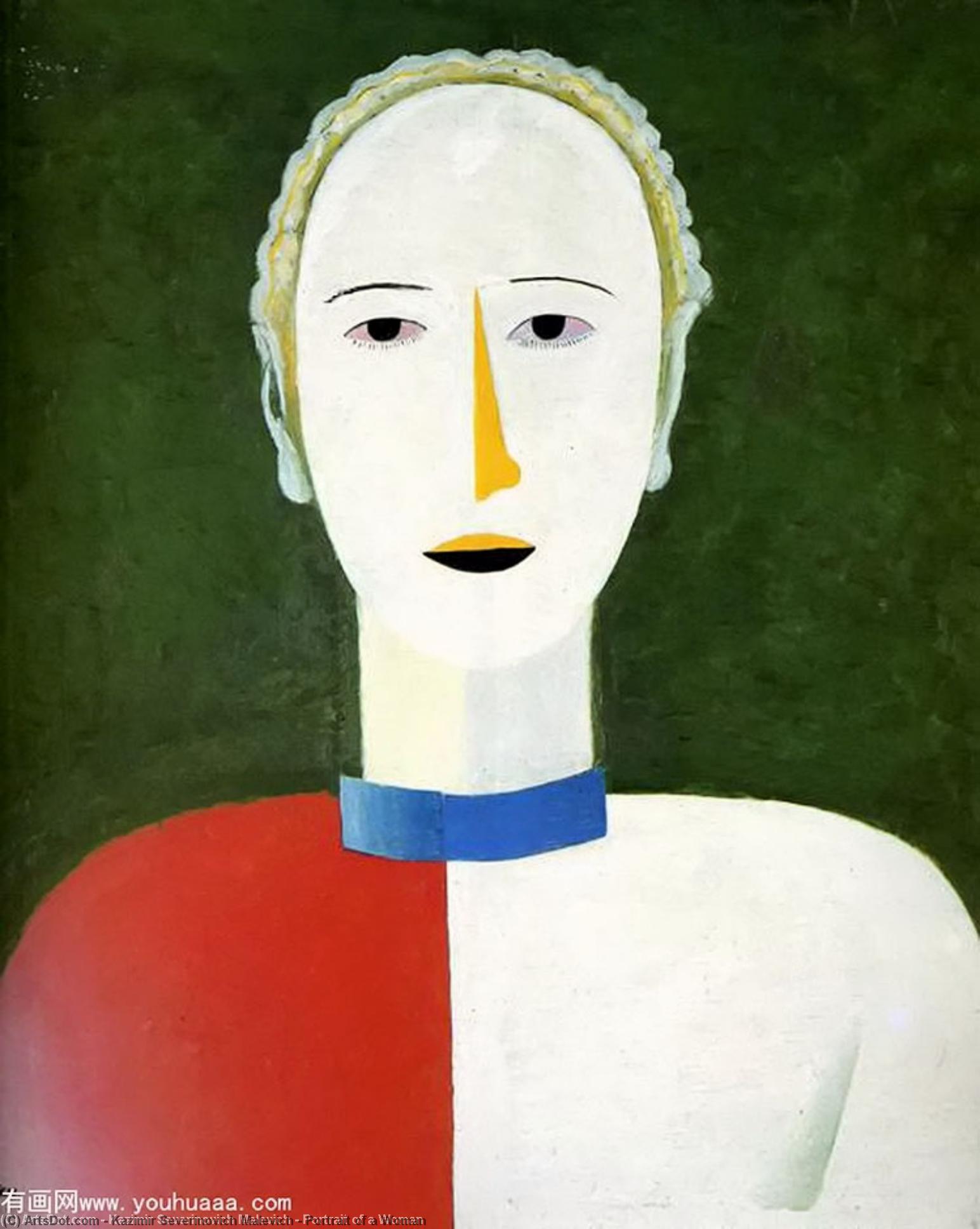 WikiOO.org - Encyclopedia of Fine Arts - Maleri, Artwork Kazimir Severinovich Malevich - Portrait of a Woman