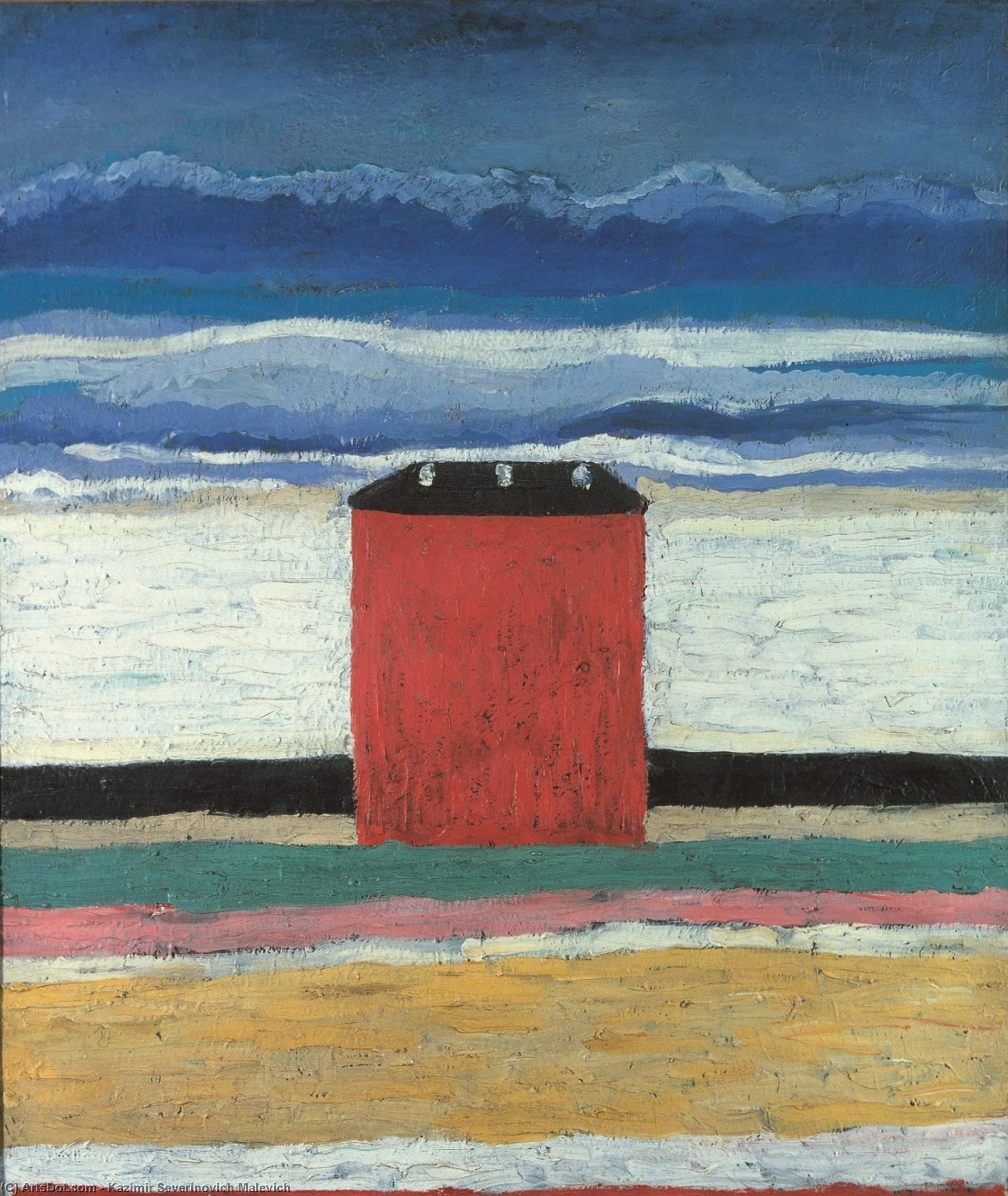 WikiOO.org - Encyclopedia of Fine Arts - Maalaus, taideteos Kazimir Severinovich Malevich - Red House