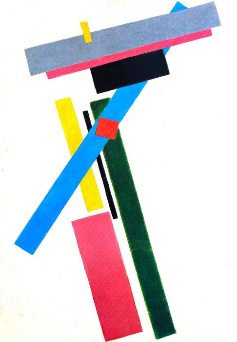 Wikoo.org - موسوعة الفنون الجميلة - اللوحة، العمل الفني Kazimir Severinovich Malevich - Suprematistic Construction