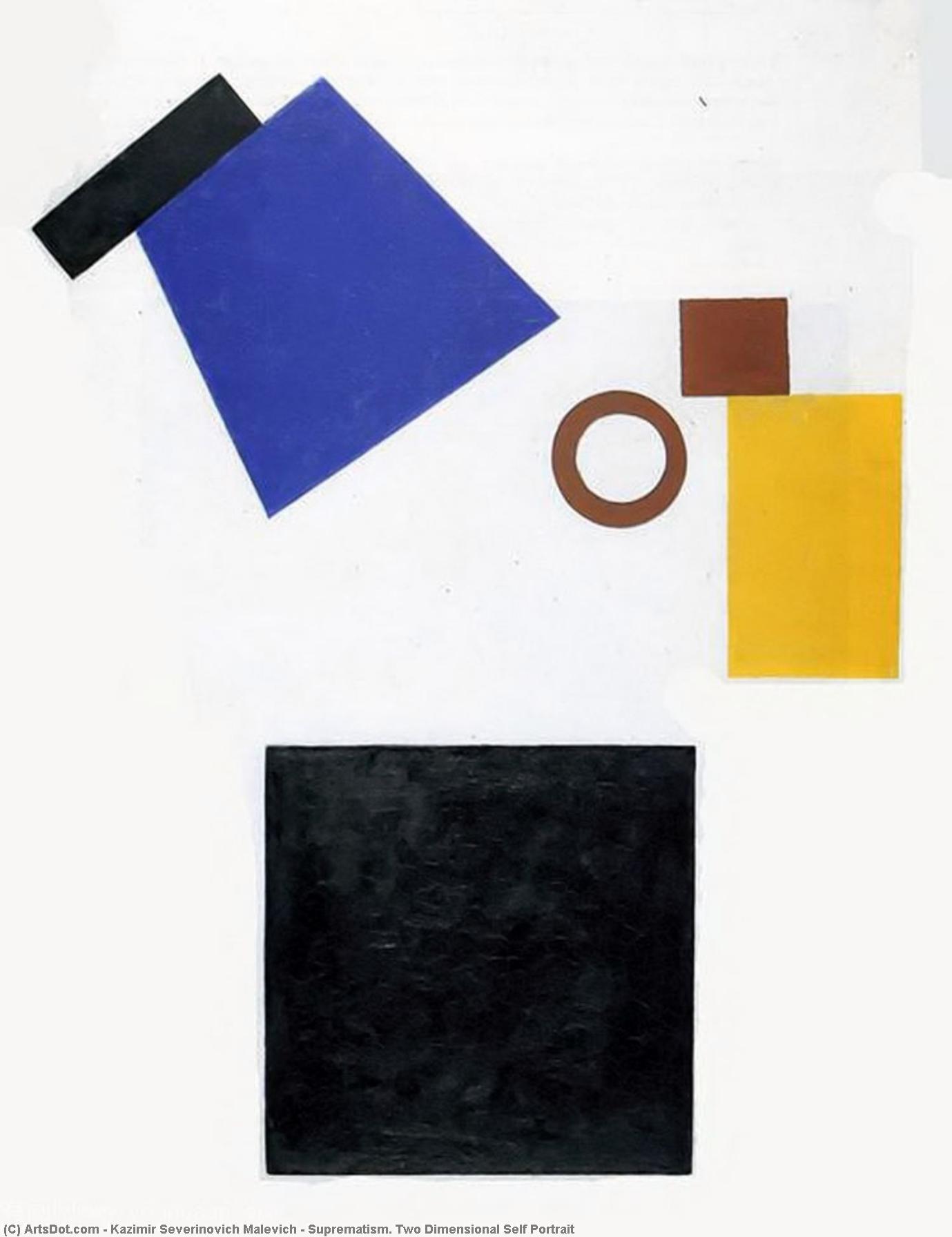 Wikioo.org - The Encyclopedia of Fine Arts - Painting, Artwork by Kazimir Severinovich Malevich - Suprematism. Two Dimensional Self Portrait