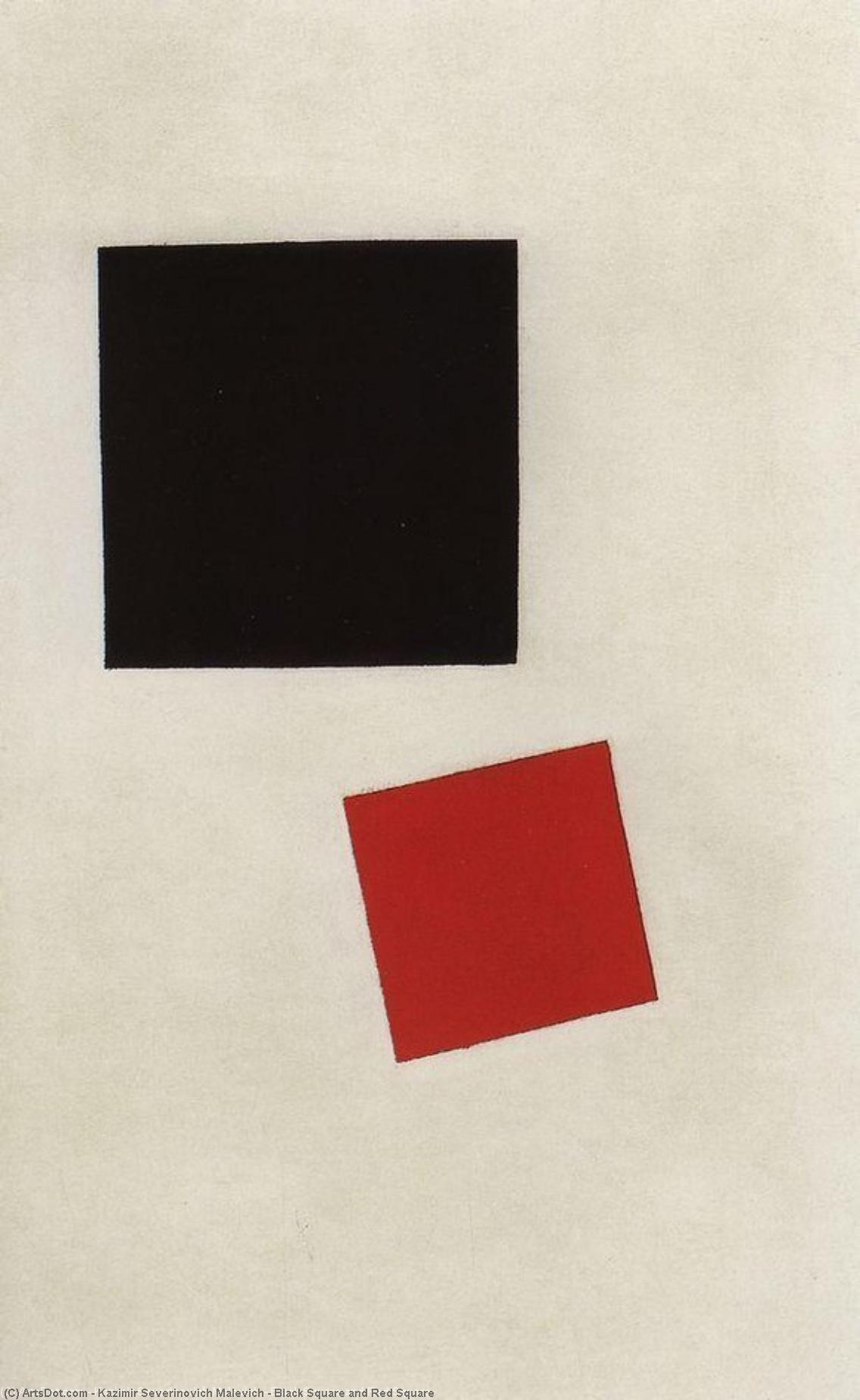 WikiOO.org - Enciklopedija dailės - Tapyba, meno kuriniai Kazimir Severinovich Malevich - Black Square and Red Square