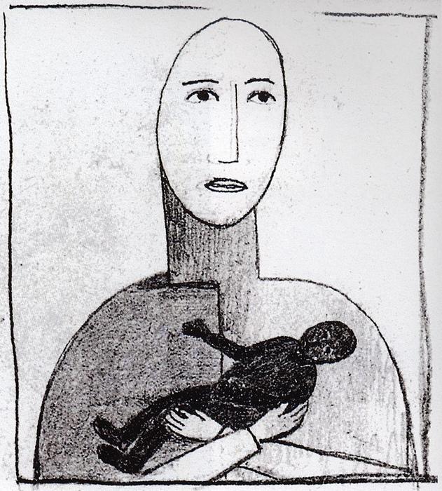 WikiOO.org - Encyclopedia of Fine Arts - Maalaus, taideteos Kazimir Severinovich Malevich - Motherhood