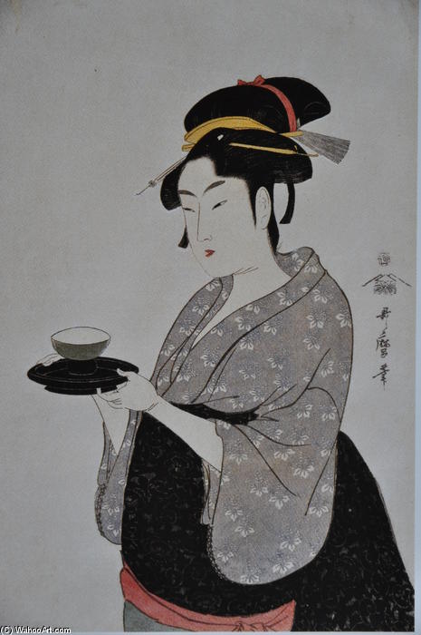 Wikioo.org - The Encyclopedia of Fine Arts - Painting, Artwork by Kitagawa Utamaro - Portrait of Naniwaya Okita