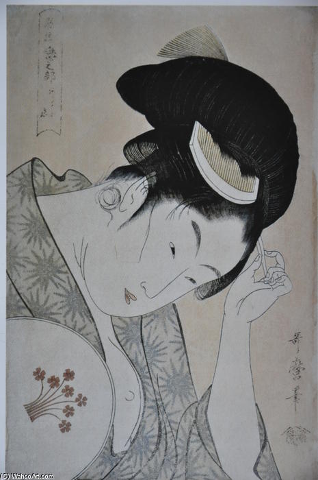Wikioo.org - The Encyclopedia of Fine Arts - Painting, Artwork by Kitagawa Utamaro - From the series Kasen koi no bu