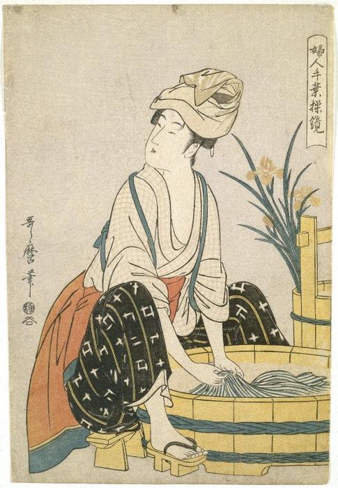 WikiOO.org - Енциклопедія образотворчого мистецтва - Живопис, Картини
 Kitagawa Utamaro - Washing Clothes