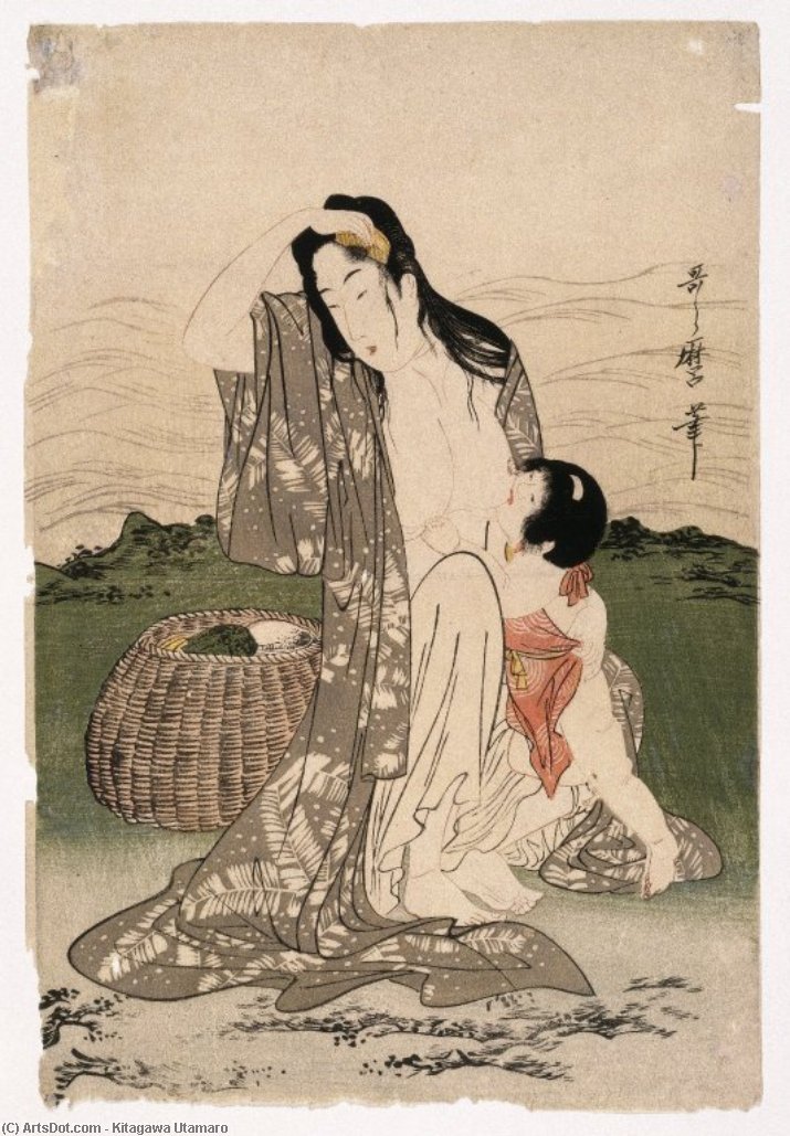 Wikioo.org – La Enciclopedia de las Bellas Artes - Pintura, Obras de arte de Kitagawa Utamaro - Los buzos de perlas