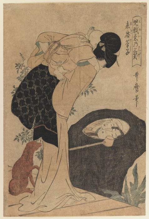 Wikioo.org - The Encyclopedia of Fine Arts - Painting, Artwork by Kitagawa Utamaro - Woman and Child