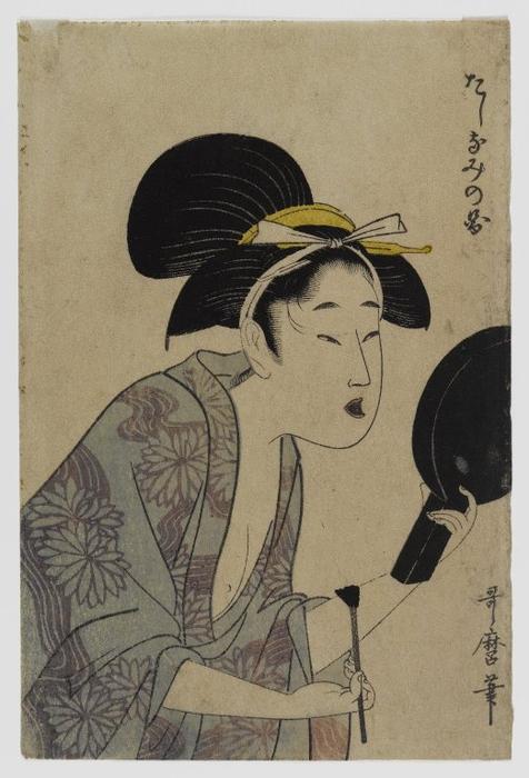 WikiOO.org - Енциклопедія образотворчого мистецтва - Живопис, Картини
 Kitagawa Utamaro - Page from an Album or Illustrated Book