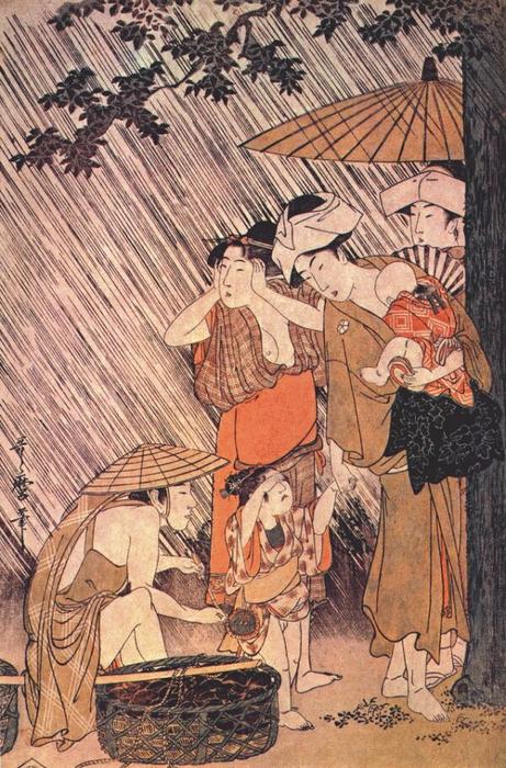 Wikioo.org - สารานุกรมวิจิตรศิลป์ - จิตรกรรม Kitagawa Utamaro - Shower