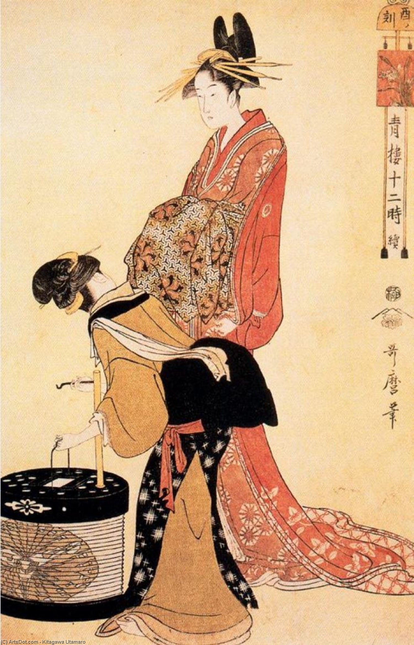 Wikioo.org - The Encyclopedia of Fine Arts - Painting, Artwork by Kitagawa Utamaro - The Hour of the Dog