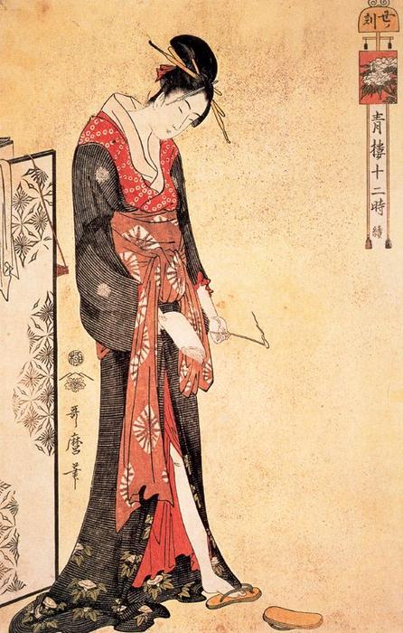 Wikioo.org - The Encyclopedia of Fine Arts - Painting, Artwork by Kitagawa Utamaro - The Hour of the Snake