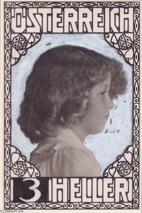 WikiOO.org - Encyclopedia of Fine Arts - Maalaus, taideteos Koloman Moser - Stamp Design Crown Prince Otto (not accepted)