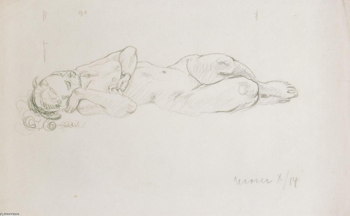 WikiOO.org - Encyclopedia of Fine Arts - Lukisan, Artwork Koloman Moser - Figure study to Mermaid