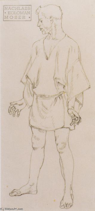 WikiOO.org - Encyclopedia of Fine Arts - Maleri, Artwork Koloman Moser - Figure study of Tristan