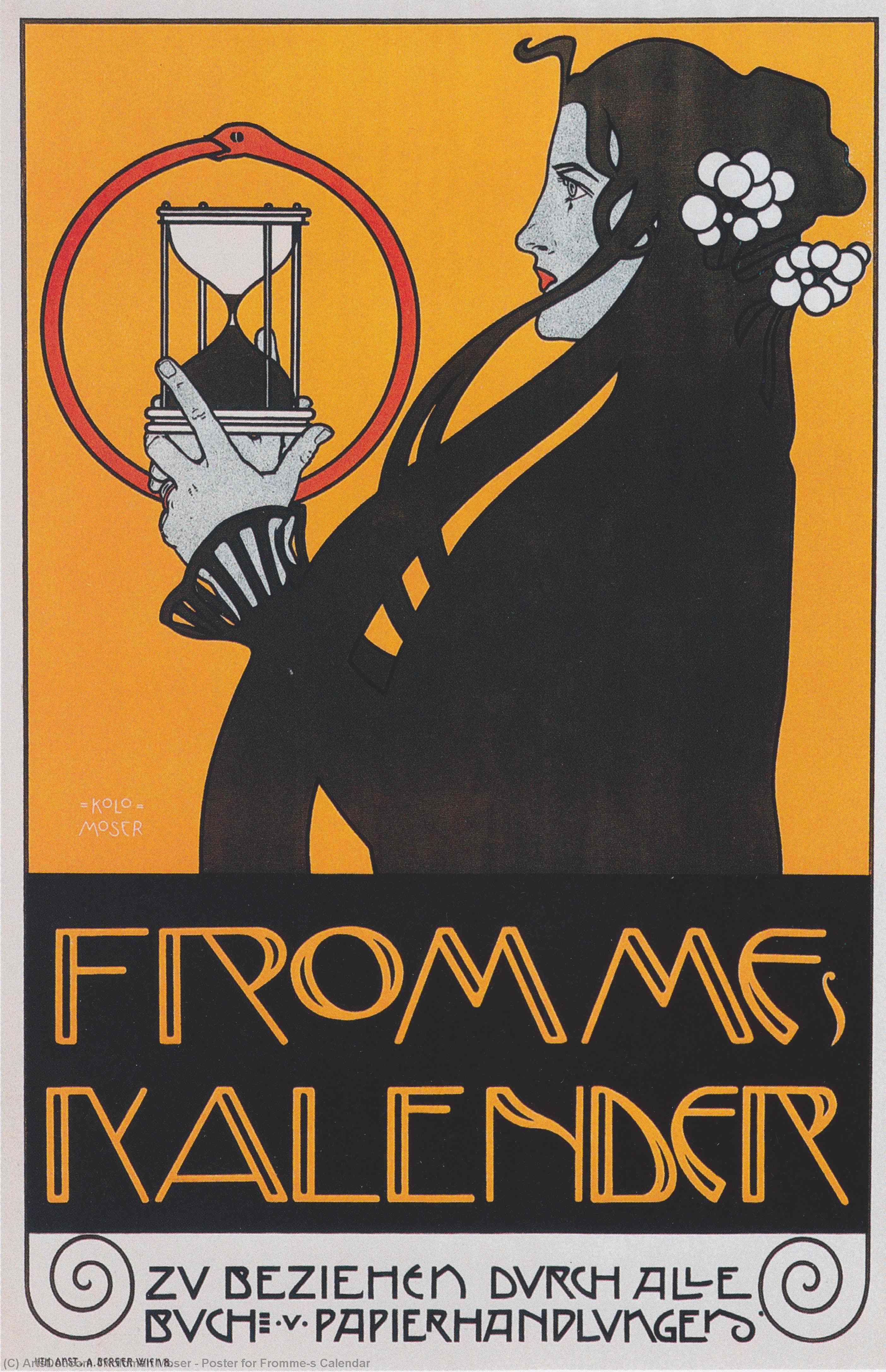 Wikioo.org - The Encyclopedia of Fine Arts - Painting, Artwork by Koloman Moser - Poster for Fromme's Calendar