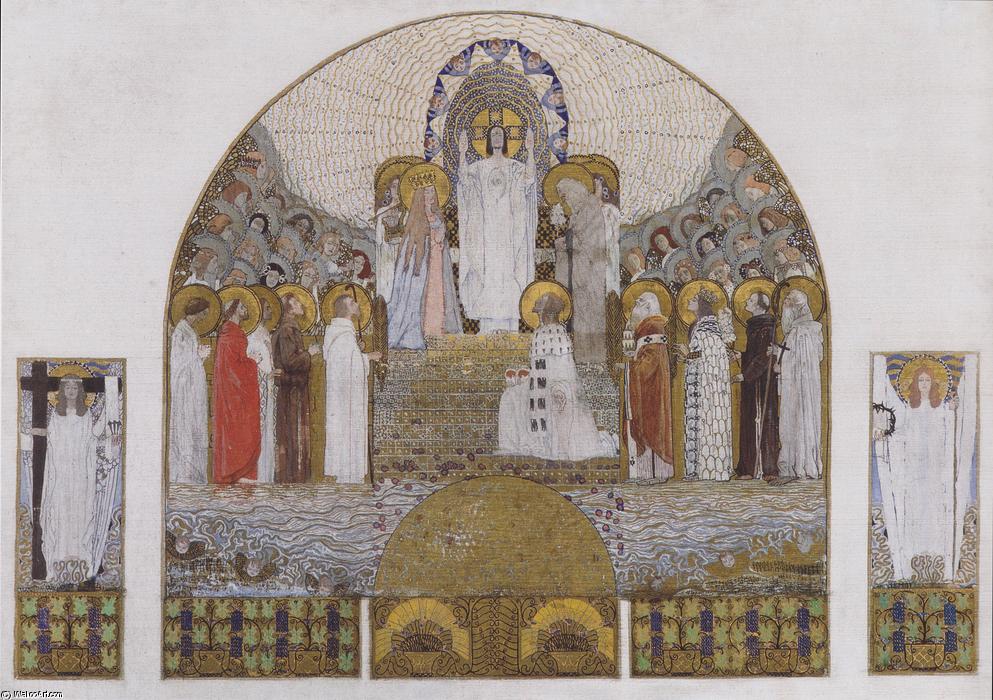 WikiOO.org - Енциклопедия за изящни изкуства - Живопис, Произведения на изкуството Koloman Moser - Am Steinhof Church, mosaic design for the main altar