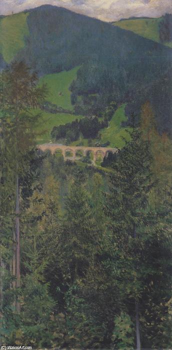 Wikioo.org - The Encyclopedia of Fine Arts - Painting, Artwork by Koloman Moser - Landscape in Semmering