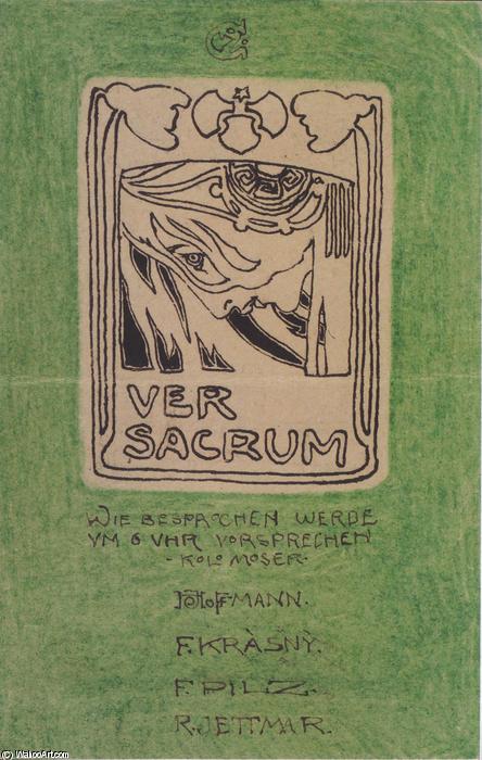 WikiOO.org - 백과 사전 - 회화, 삽화 Koloman Moser - Postcard to Carl Moll, Ver Sacrum