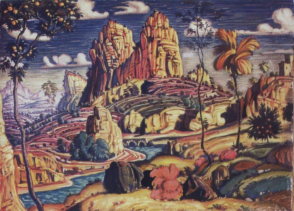 WikiOO.org - Енциклопедия за изящни изкуства - Живопис, Произведения на изкуството Konstantin Fyodorovich Bogaevsky - Memories of Mantegna