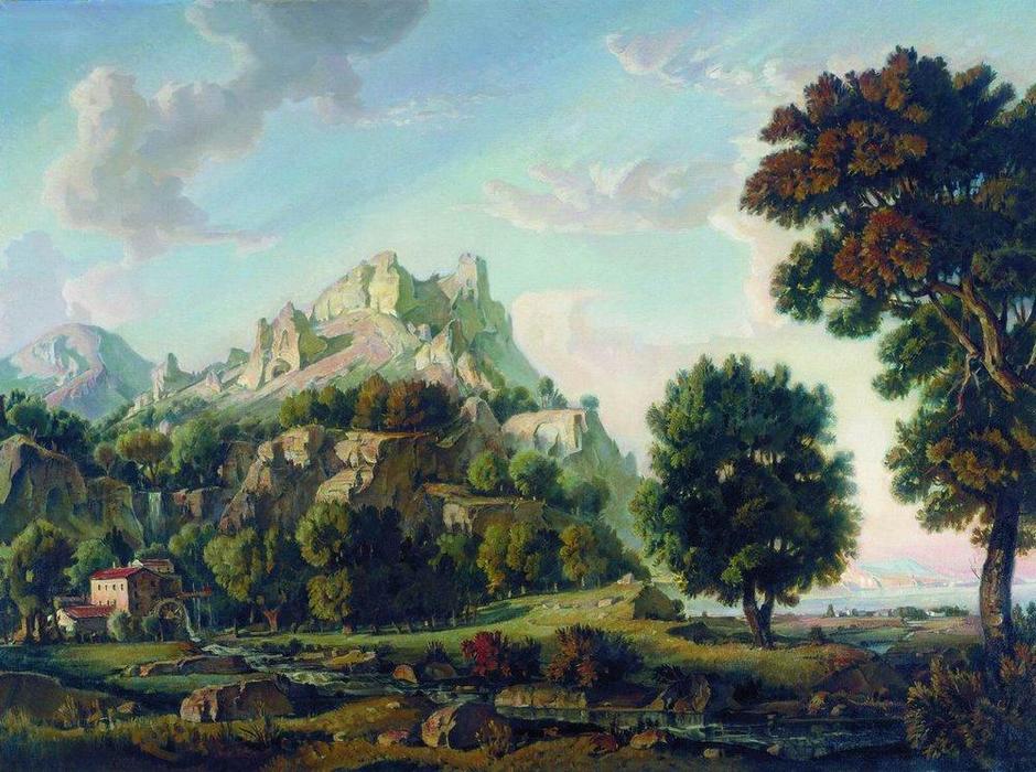 Wikioo.org - The Encyclopedia of Fine Arts - Painting, Artwork by Konstantin Fyodorovich Bogaevsky - The Crimean landscape