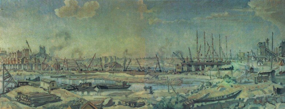 Wikioo.org - The Encyclopedia of Fine Arts - Painting, Artwork by Konstantin Fyodorovich Bogaevsky - The industrial landscape