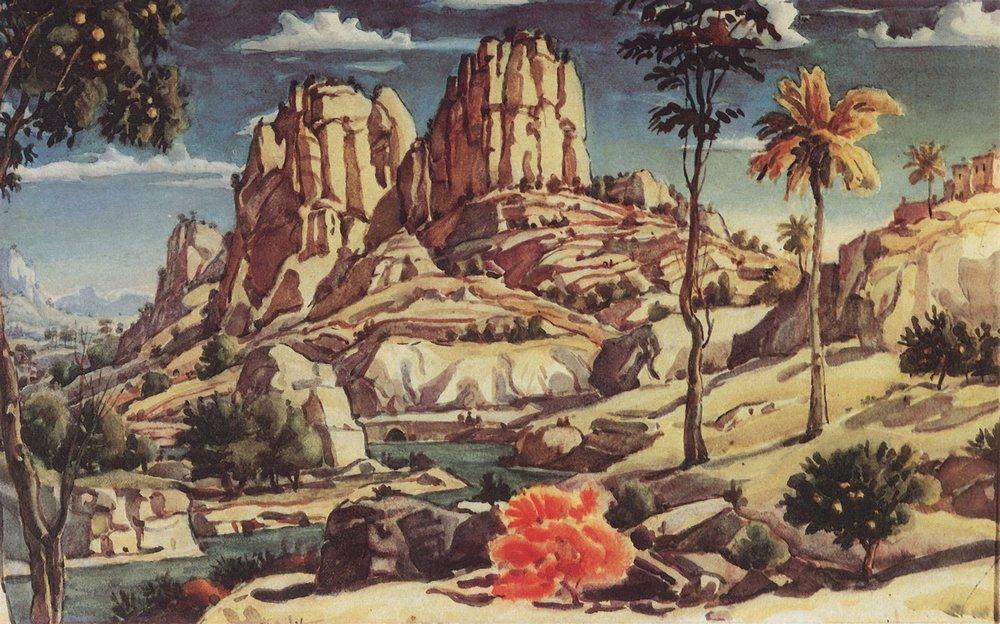 WikiOO.org - 백과 사전 - 회화, 삽화 Konstantin Fyodorovich Bogaevsky - Memories of Mantegna