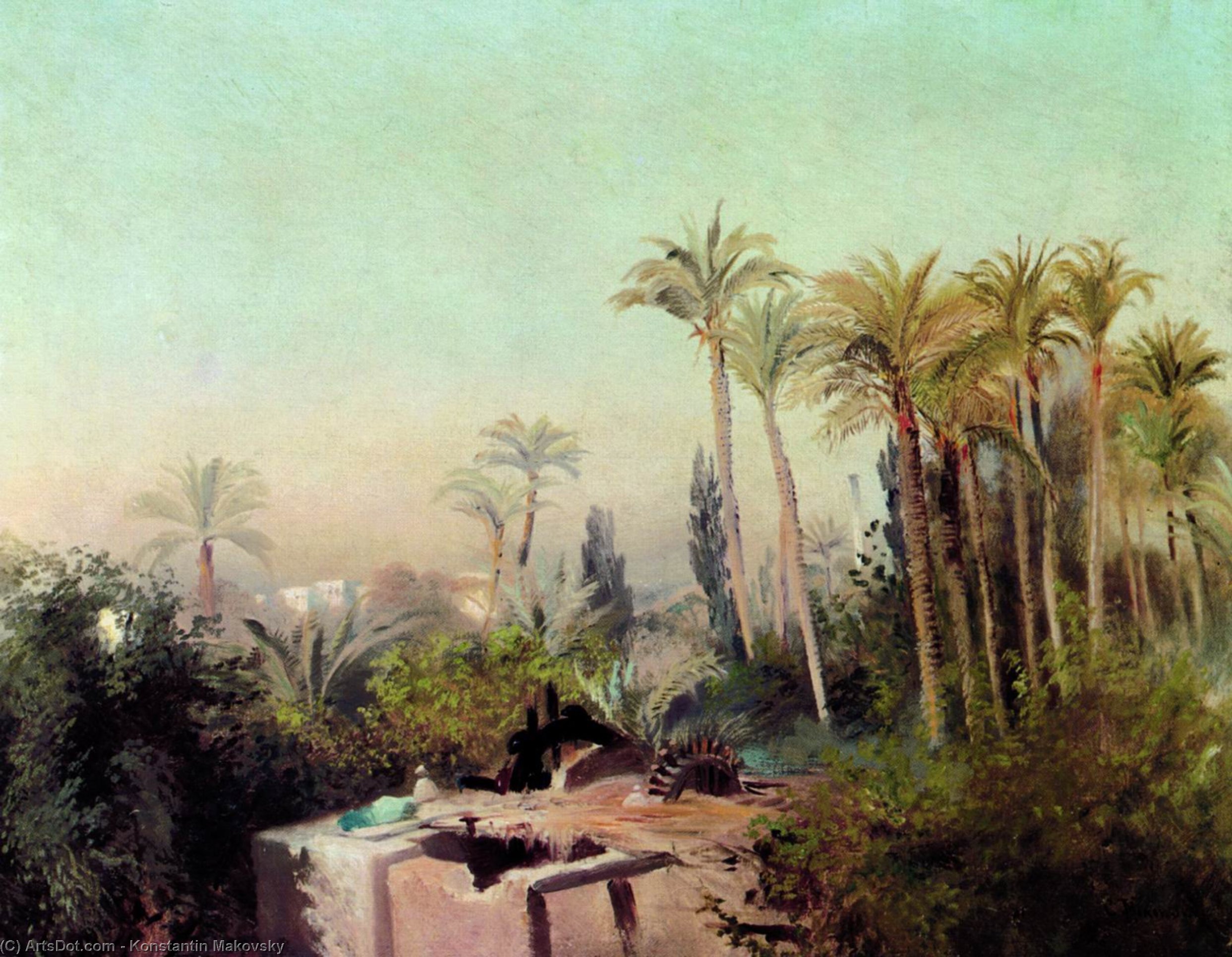 WikiOO.org - Encyclopedia of Fine Arts - Schilderen, Artwork Konstantin Yegorovich Makovsky - Irrigation in Egypt