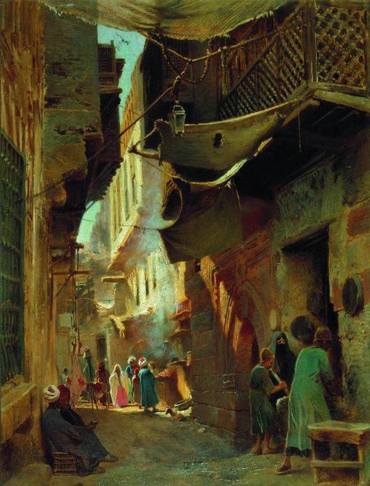 Wikioo.org - The Encyclopedia of Fine Arts - Painting, Artwork by Konstantin Yegorovich Makovsky - Street in Cairo