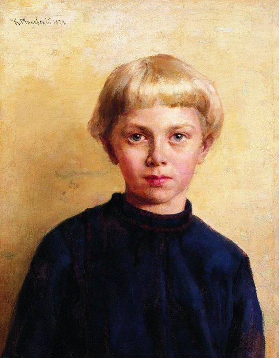Wikioo.org - The Encyclopedia of Fine Arts - Painting, Artwork by Konstantin Yegorovich Makovsky - Portrait of the Boy