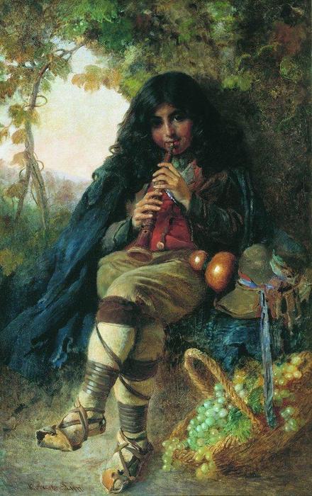 Wikioo.org - The Encyclopedia of Fine Arts - Painting, Artwork by Konstantin Yegorovich Makovsky - Italian Boy