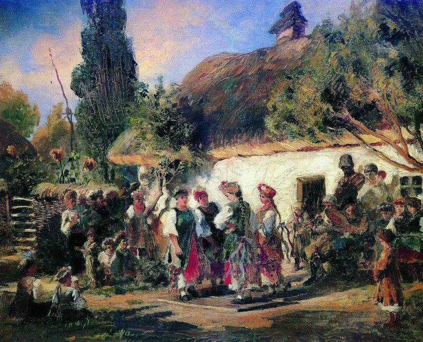 Wikioo.org - The Encyclopedia of Fine Arts - Painting, Artwork by Konstantin Yegorovich Makovsky - Celebration in Ukraine