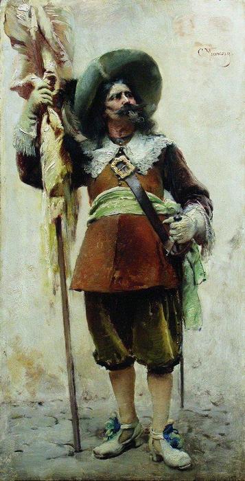 Wikioo.org - The Encyclopedia of Fine Arts - Painting, Artwork by Konstantin Yegorovich Makovsky - Musketeer